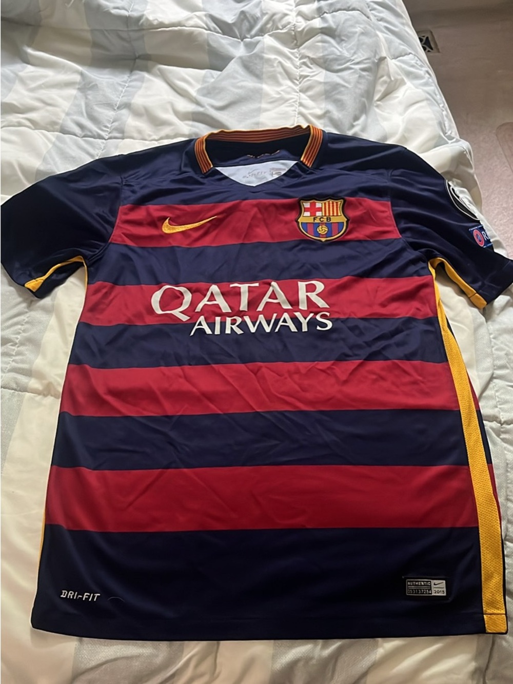 Nike Navy Soccer Jersey with Yellow Trim